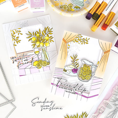 Pinkfresh Studio Sunlit Table Cling Stamp /Stencil Bundle