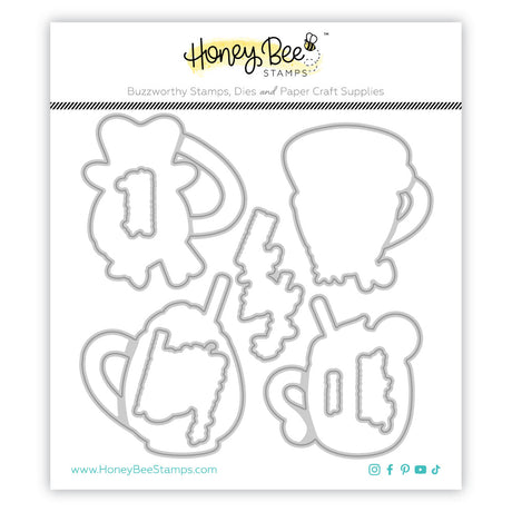 Honey Bee Stamps Sweet Season Mugs - 6"x 8" Rubber Cling Stamp Set/ Die Bundle