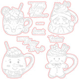 Honey Bee Stamps Sweet Season Mugs - 6"x 8" Rubber Cling Stamp Set/ Die Bundle