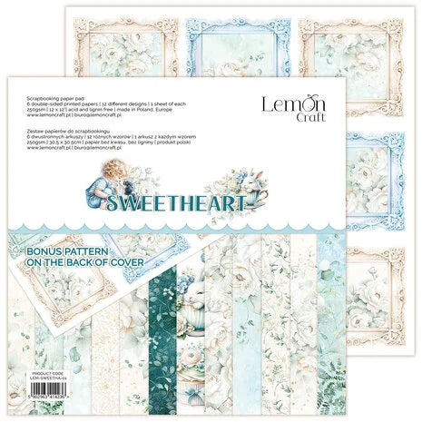 LemonCraft Sweetheart 12x12 Inch Paper Pad (LEM-SWEETHA-01)