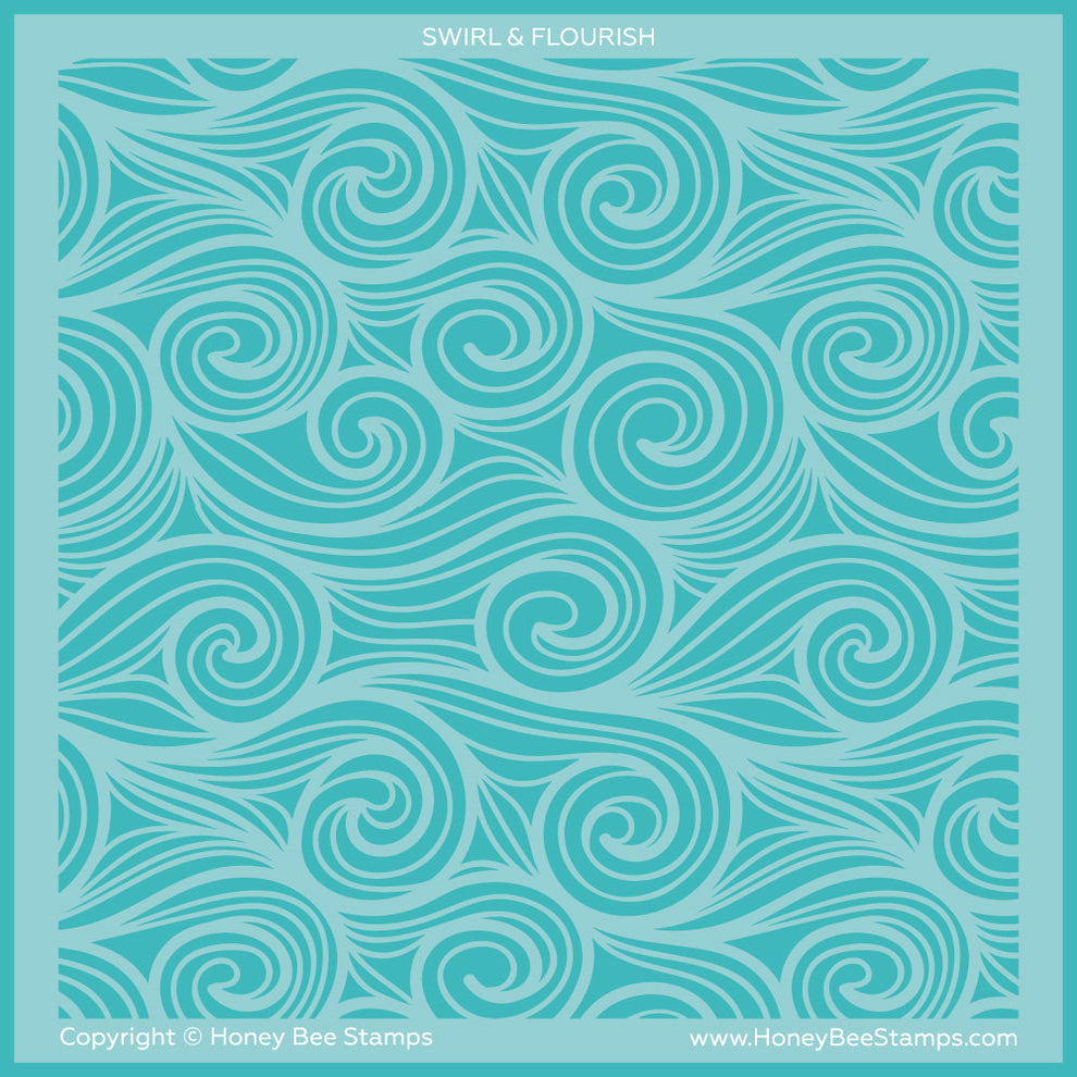 Honey Bee Stamps Swirl & Flourish - 6"x6" Background Stencil