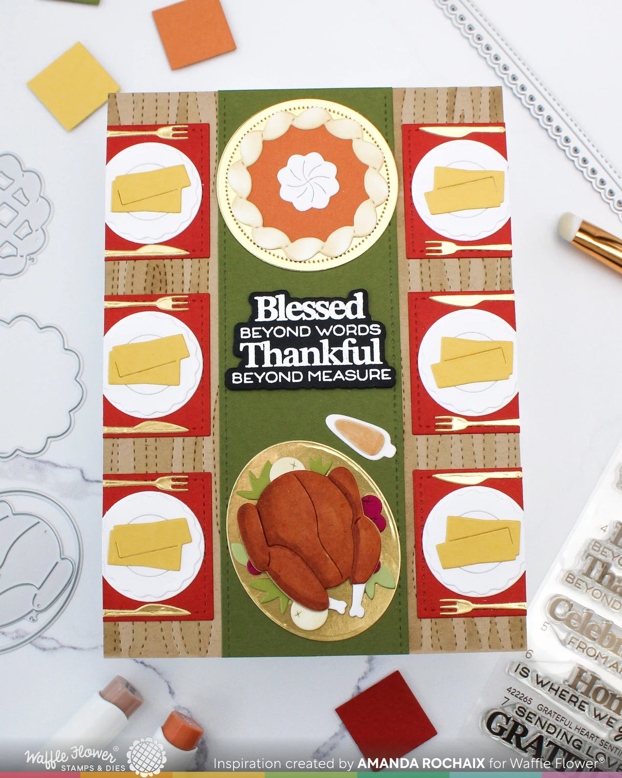 Waffle Flower Table Runner Die