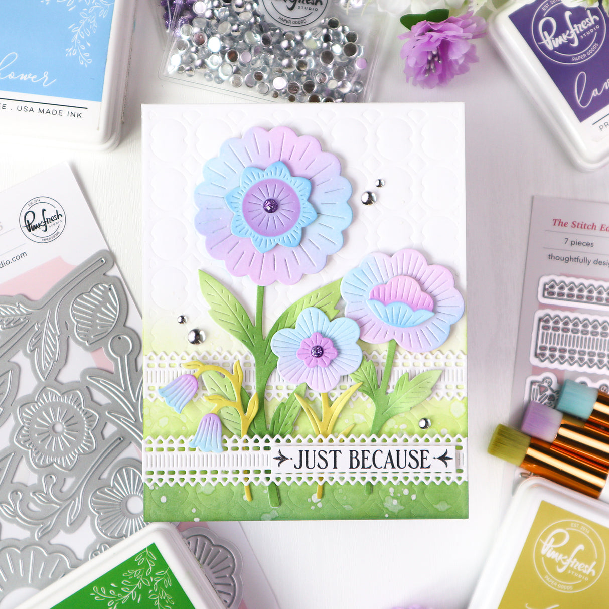 Pinkfresh Studio Bloomsmith Florals Stencil & Die Bundle