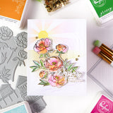 Pinkfresh Studio Blushing Blooms stamp/ Stencil / Die Bundle
