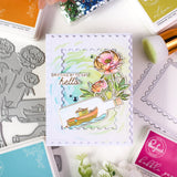 Pinkfresh Studio Blushing Blooms stamp/ Stencil / Die Bundle