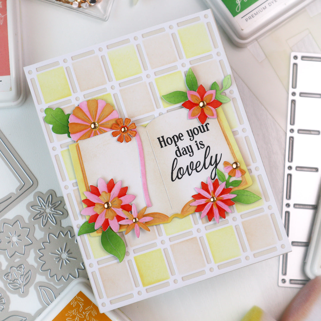 Pinkfresh Studio Refined Grid Builder stencil