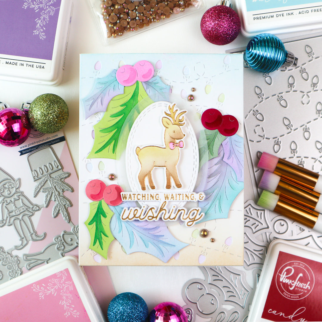 Pinkfresh Studio The Shelf Edit: Magic of the Season stamp/ Die/ Stencil Bundle