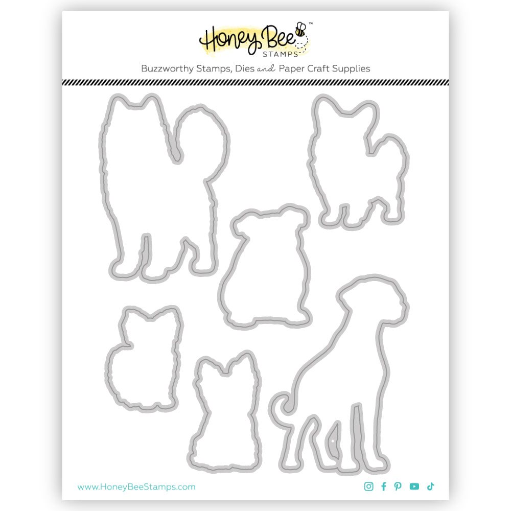 Honey Bee Stamps Tail Waggers - Coordinating Honey Cuts