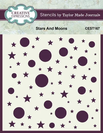 Creative Expressions Taylor Made Journals Stencil Stars And Moons (CEST167)