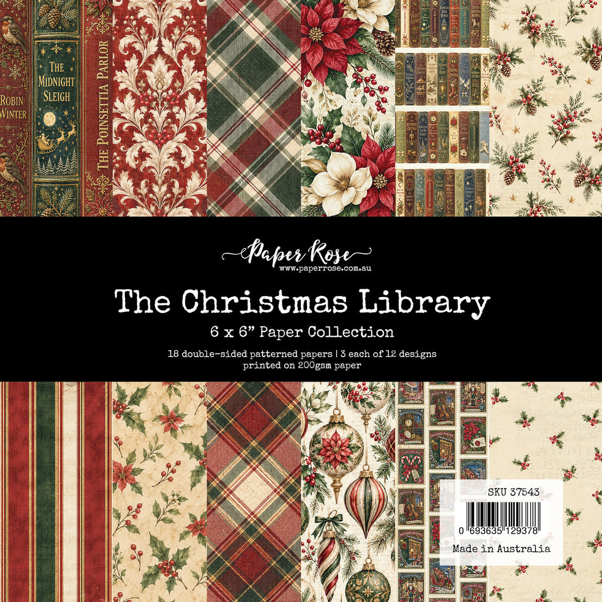 Paper Rose Studio The Christmas Library 6x6 Paper Collection 37543