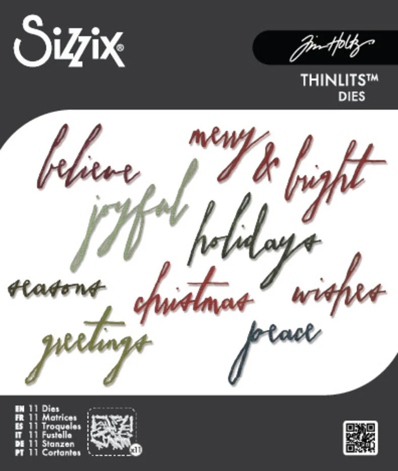 Sizzix Thinlits Die Classic Holiday Handwriting (11pcs) by Tim Holtz - 660979