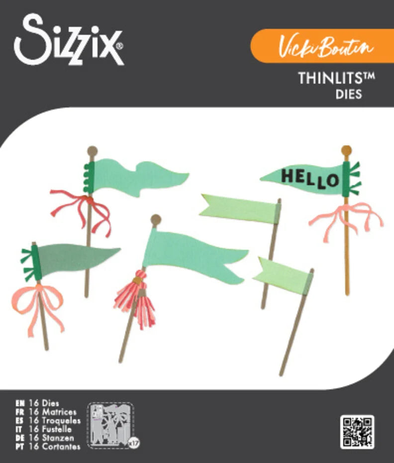 Sizzix Thinlits Die Layering Pennant Flags (16pcs) by Vicki Boutin - 667187