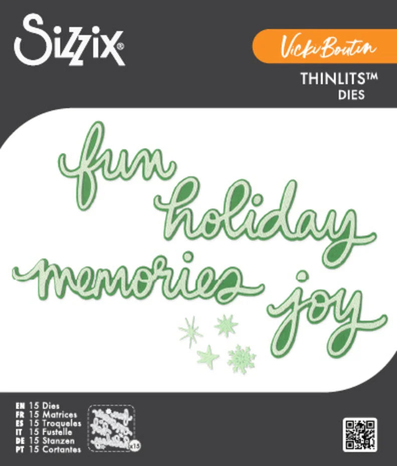 Sizzix Thinlits Die Vicki Holiday Script (15pcs) by Vicki Boutin - 667189