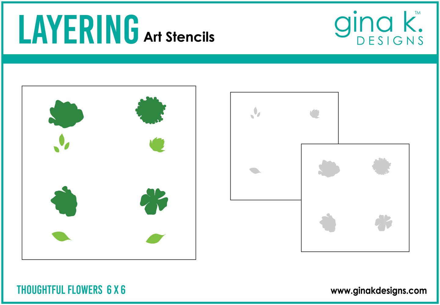 Gina K Designs STENCIL- Thoughtful Flowers
