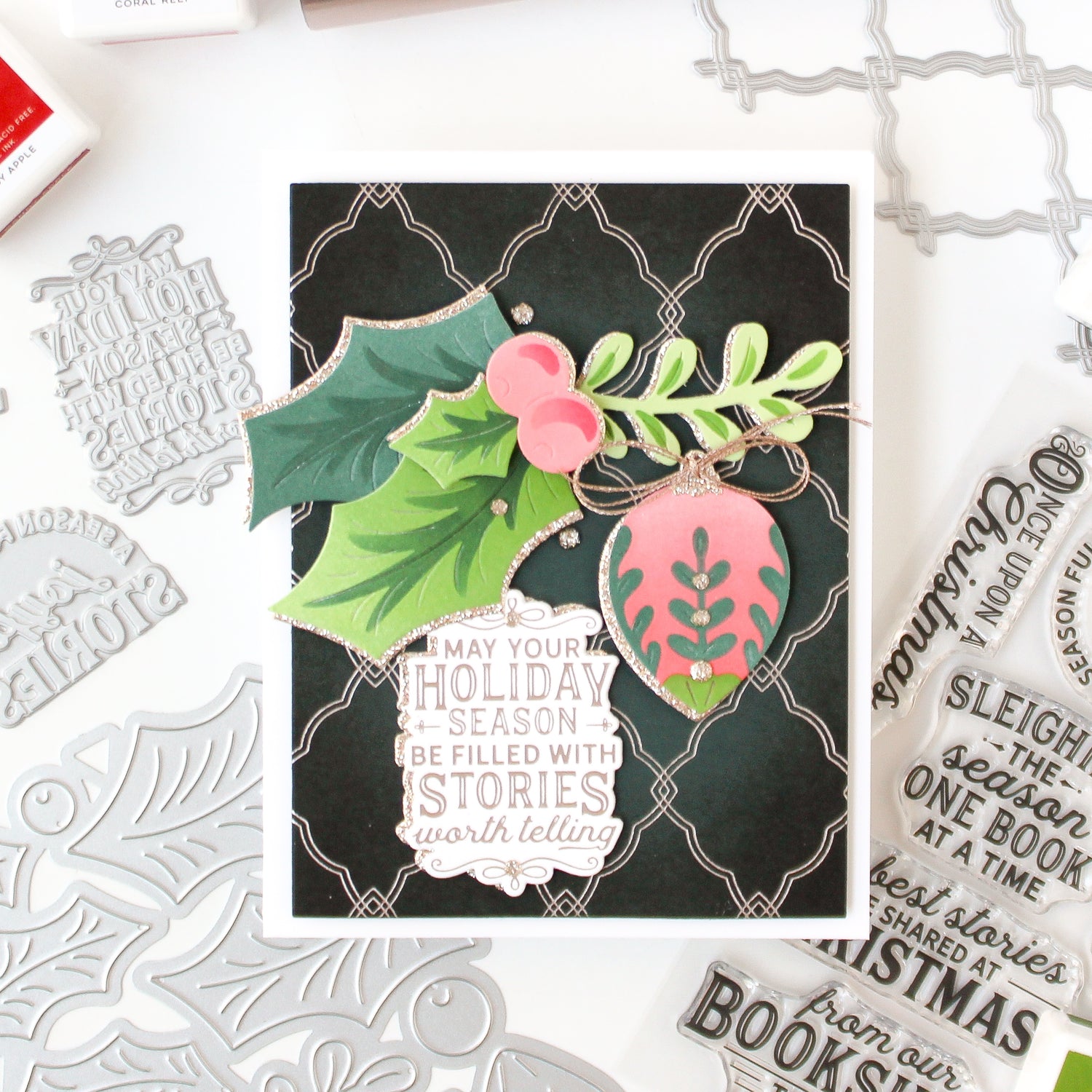 Pinkfresh Studio Interlaced Quatrefoil press plate & Die Bundle