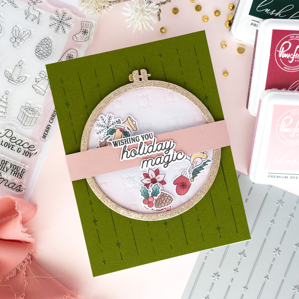 Pinkfresh Studio Tiny Tidings press plate
