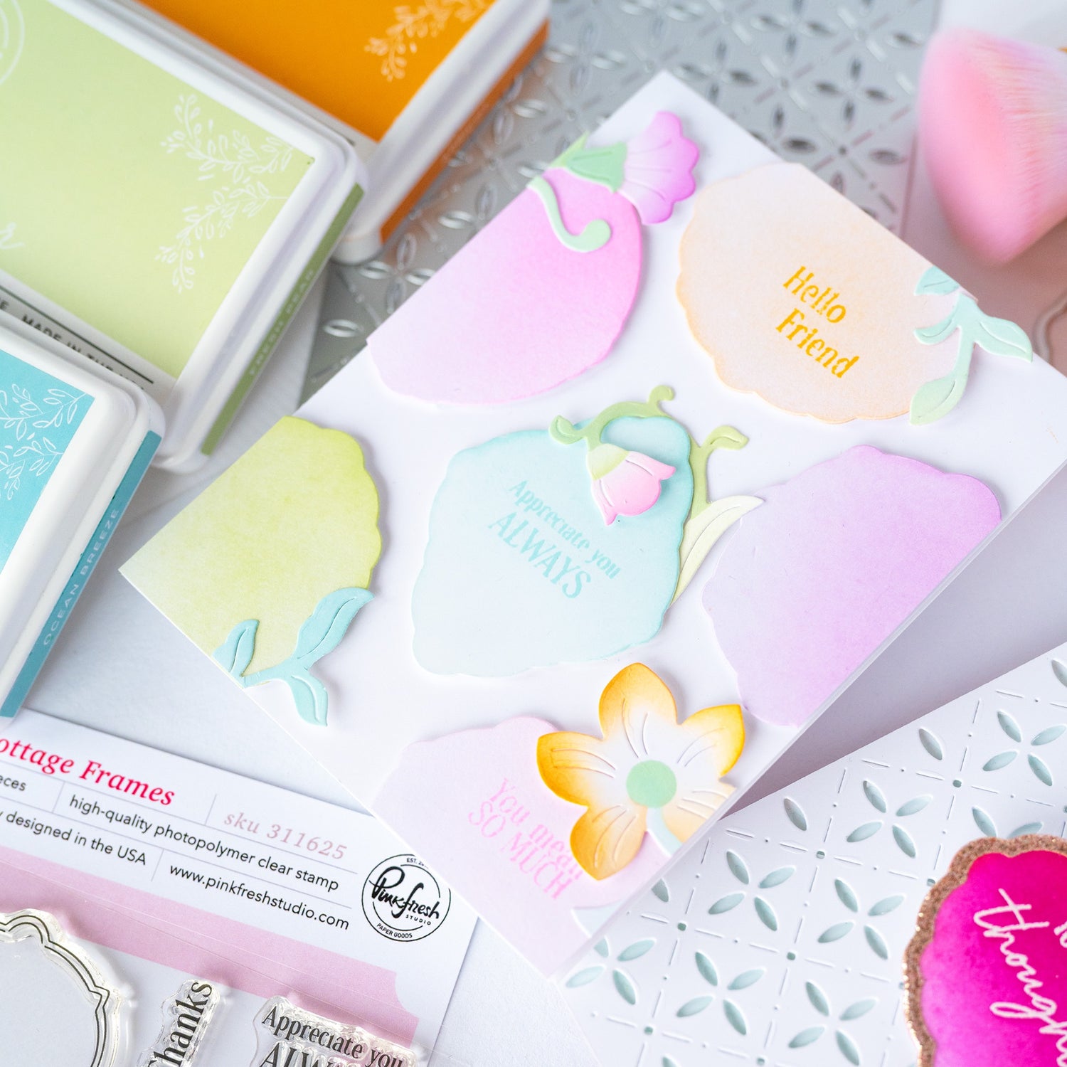 Pinkfresh Studio Cottage Frames Stamp/die/stencil Bundle