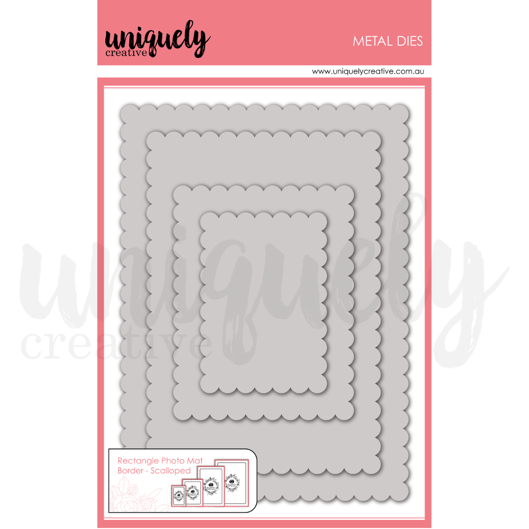 Uniquely Creative Rectangle Photo Mat Border Die - Scalloped