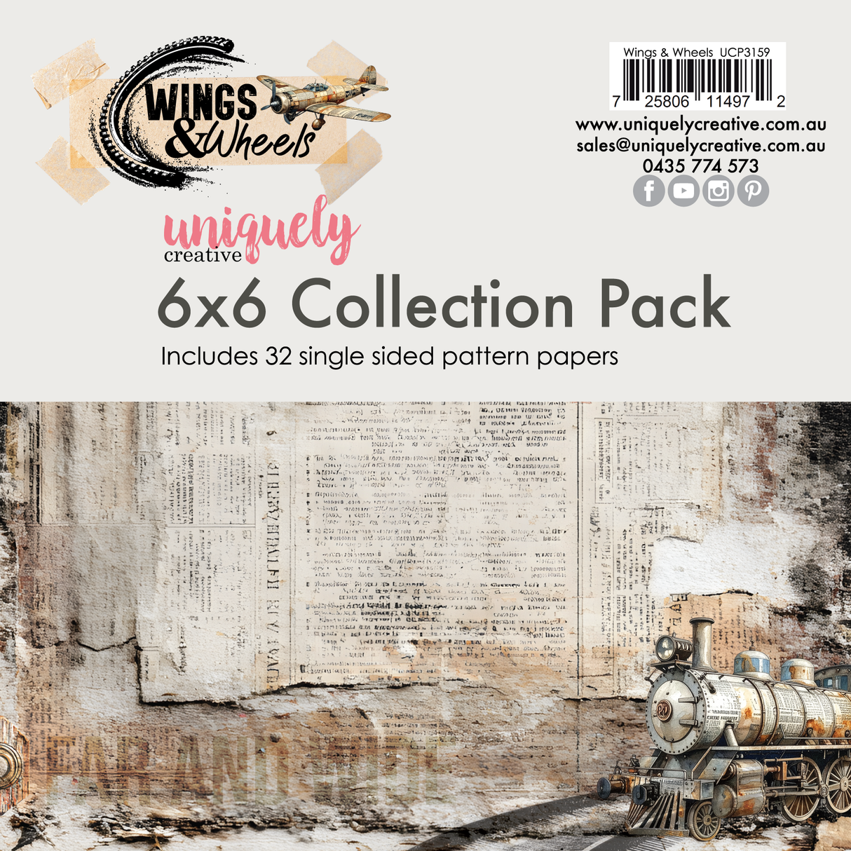 Uniquely Creative Wings & Wheels 6 x 6 Collection Pack