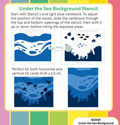 Waffle Flower Under the Sea Background Stencil (422425)