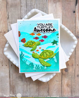 Waffle Flower Under the Sea Background Stencil (422425)