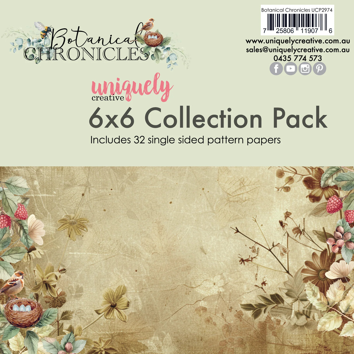 Uniquely Creative Botanical Chronicles 6 × 6 Collection Pack