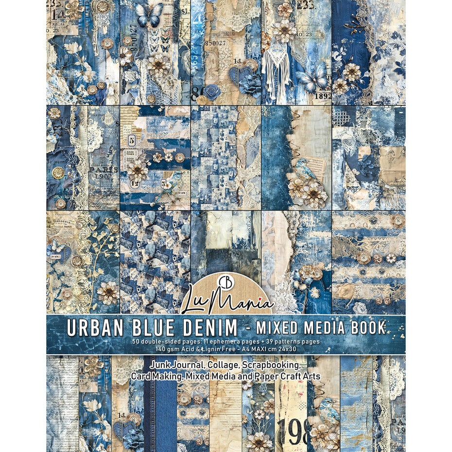 Ciao Bella Urban Blue Denim A4 Maxi Mixed Media Book (MA002)