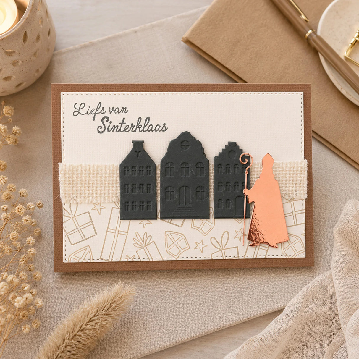 Vaessen Creative Cutting and Embossing Dies Set Saint Nicholas Canal Houses, 26 Pieces - 3625-0402
