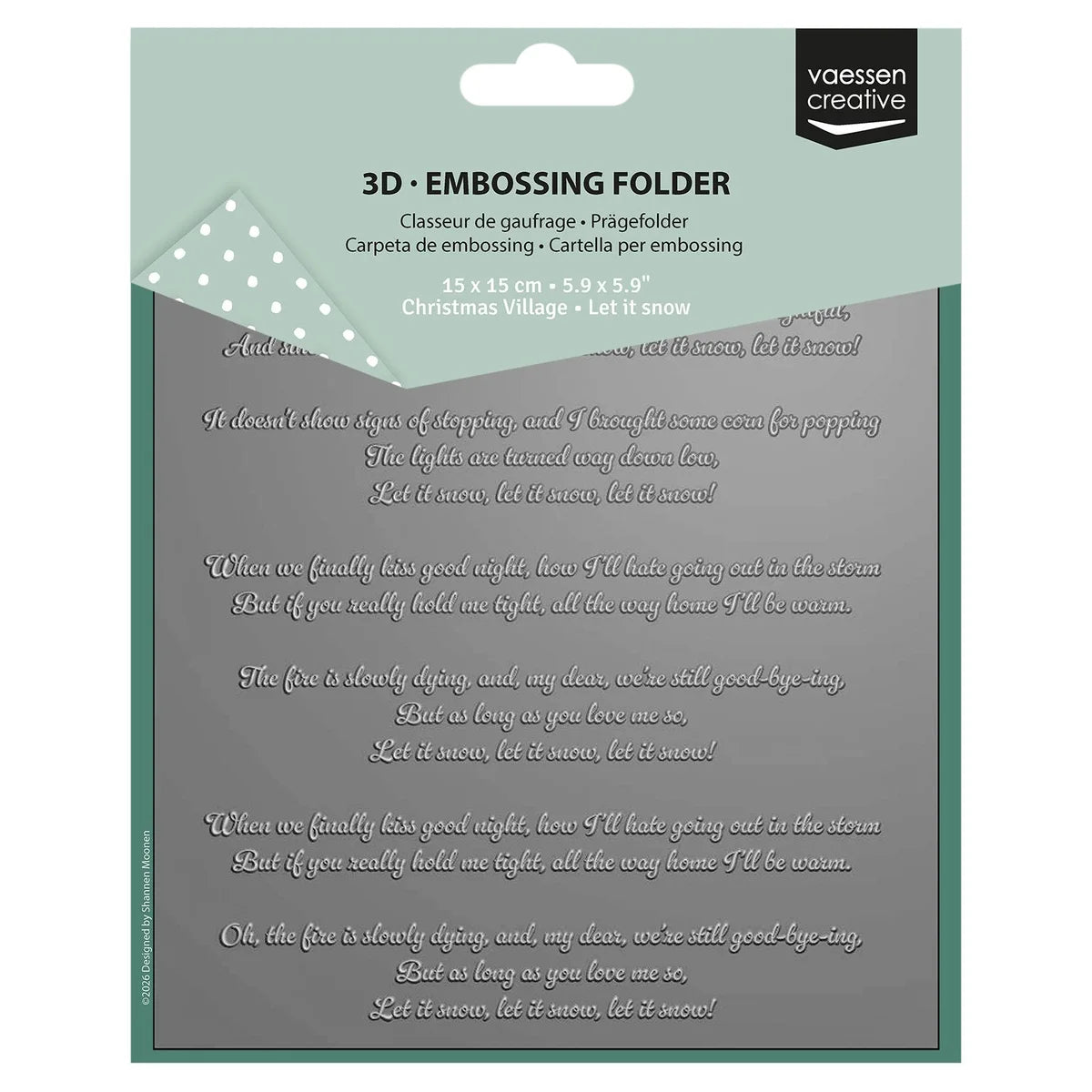 Vaessen Creative 3D Embossing Folder Let it Snow 5.9x5.9" - 3625-0606