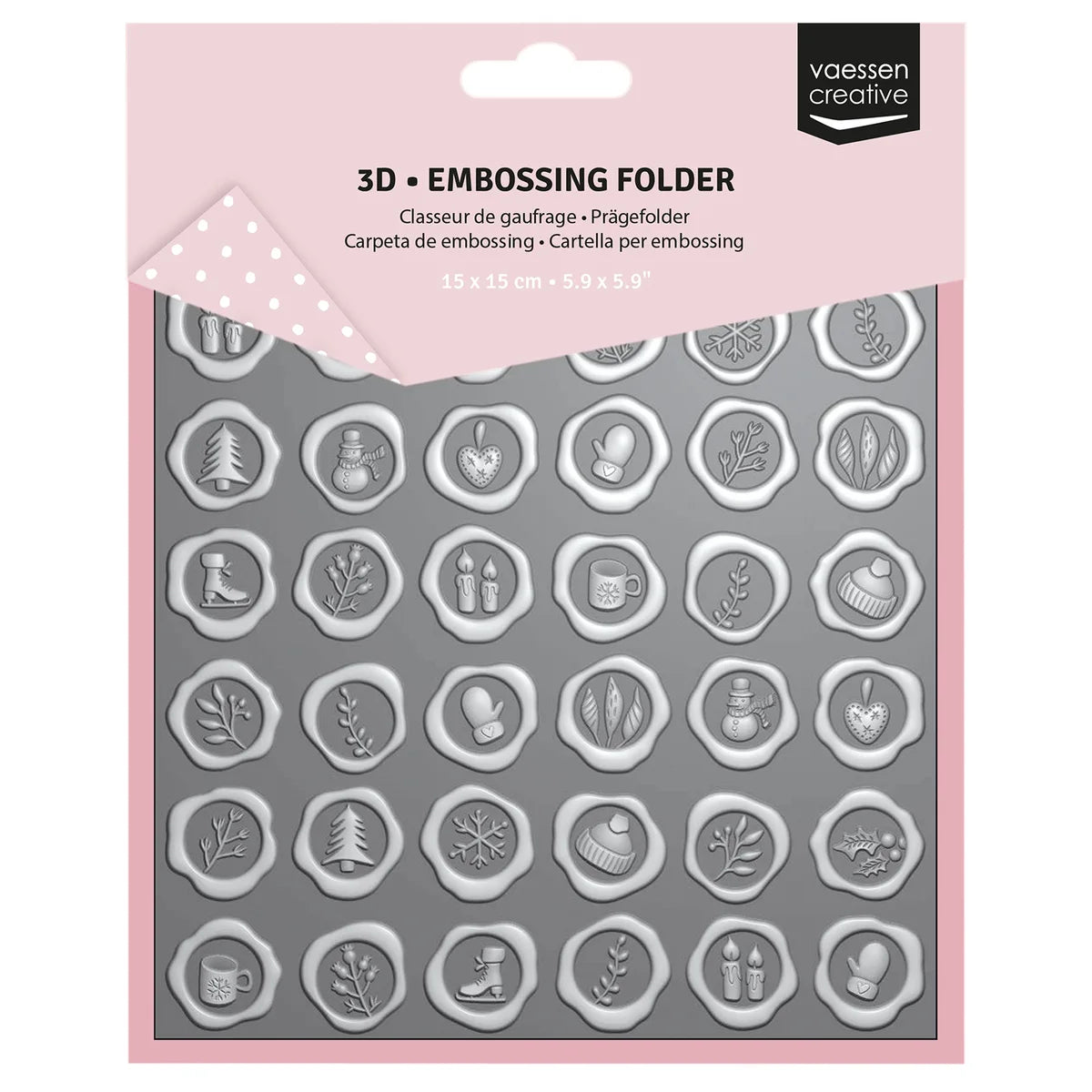Vaessen Creative 3D Embossing Folder – Wax Seals 5.9×5.9"