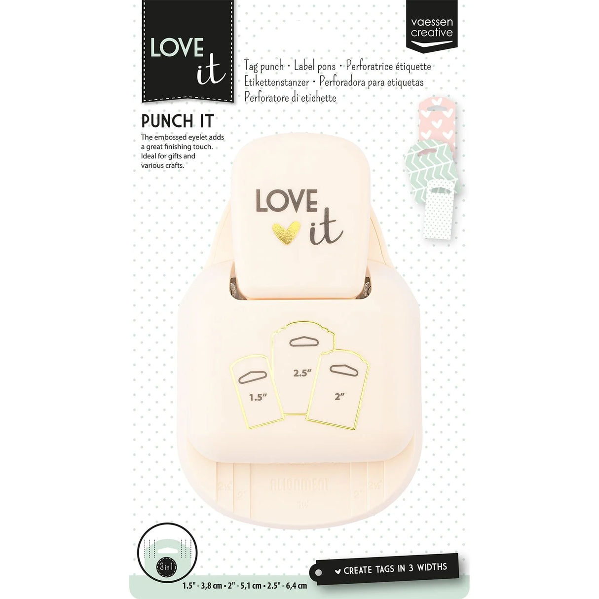 Vaessen Creative Love It 3-in-1 Tag Punch Hang Tags