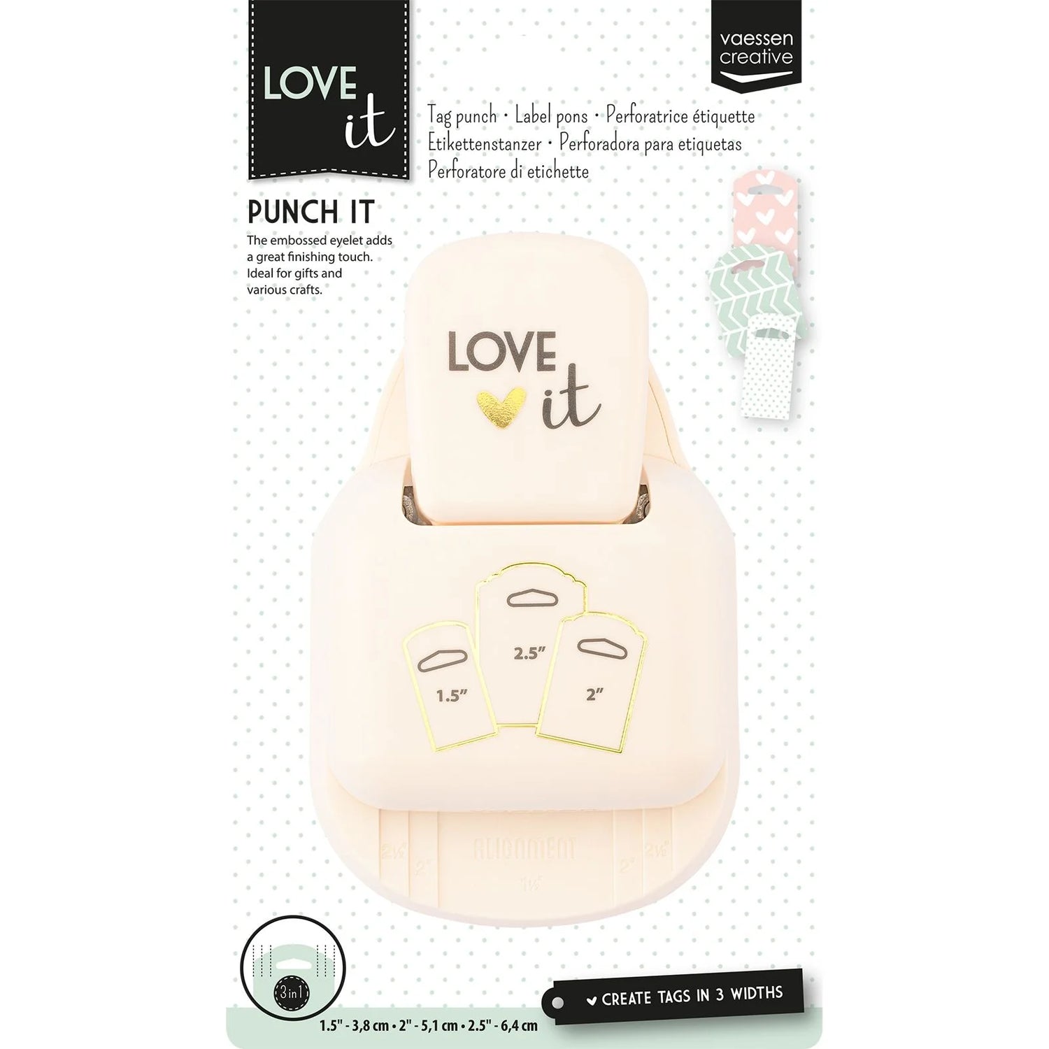 Vaessen Creative Love It 3-in-1 Tag Punch Hang Tags