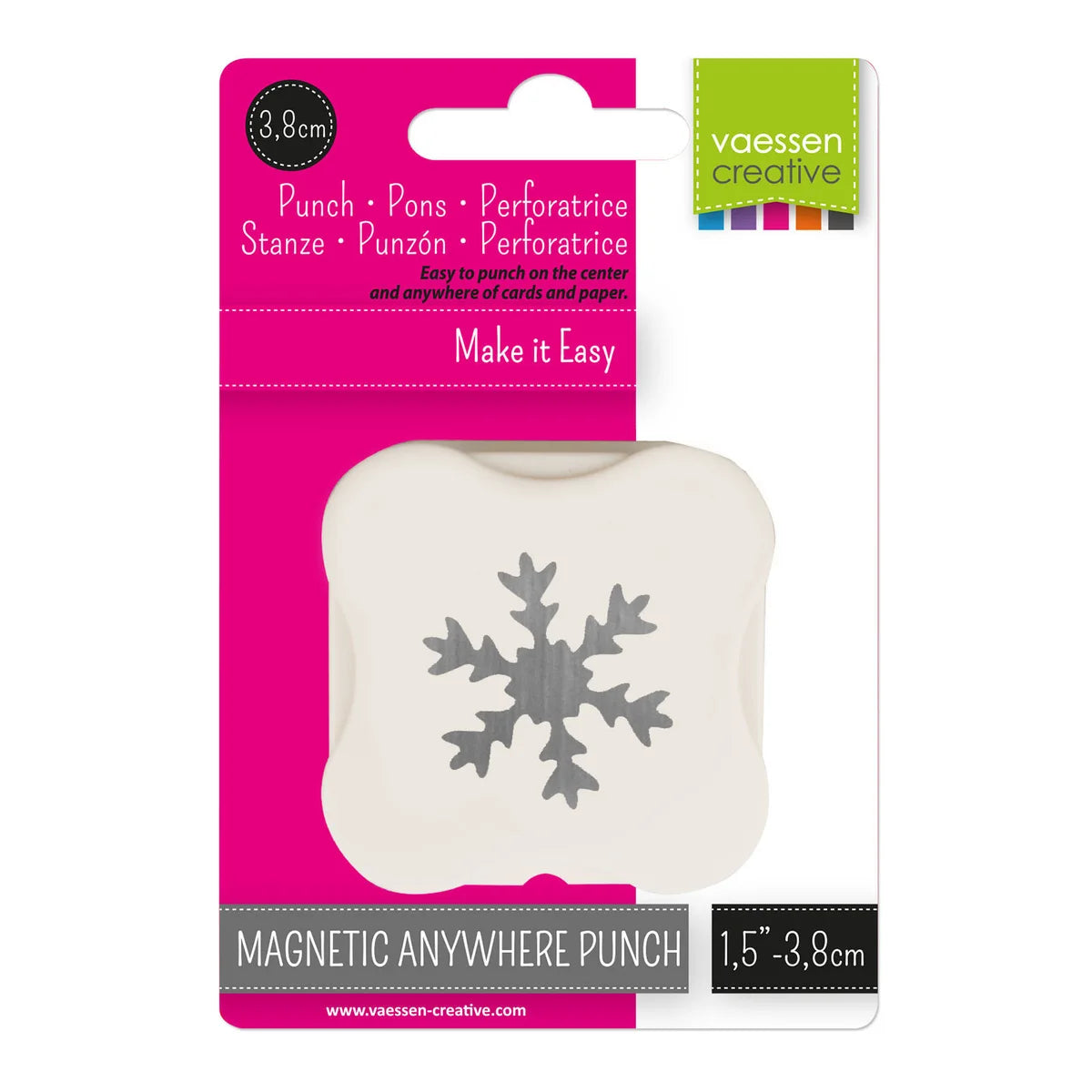 Vaessen Creative Magnetic Anywhere Punch Snowflake 3.4x3.4cm - 21450-006