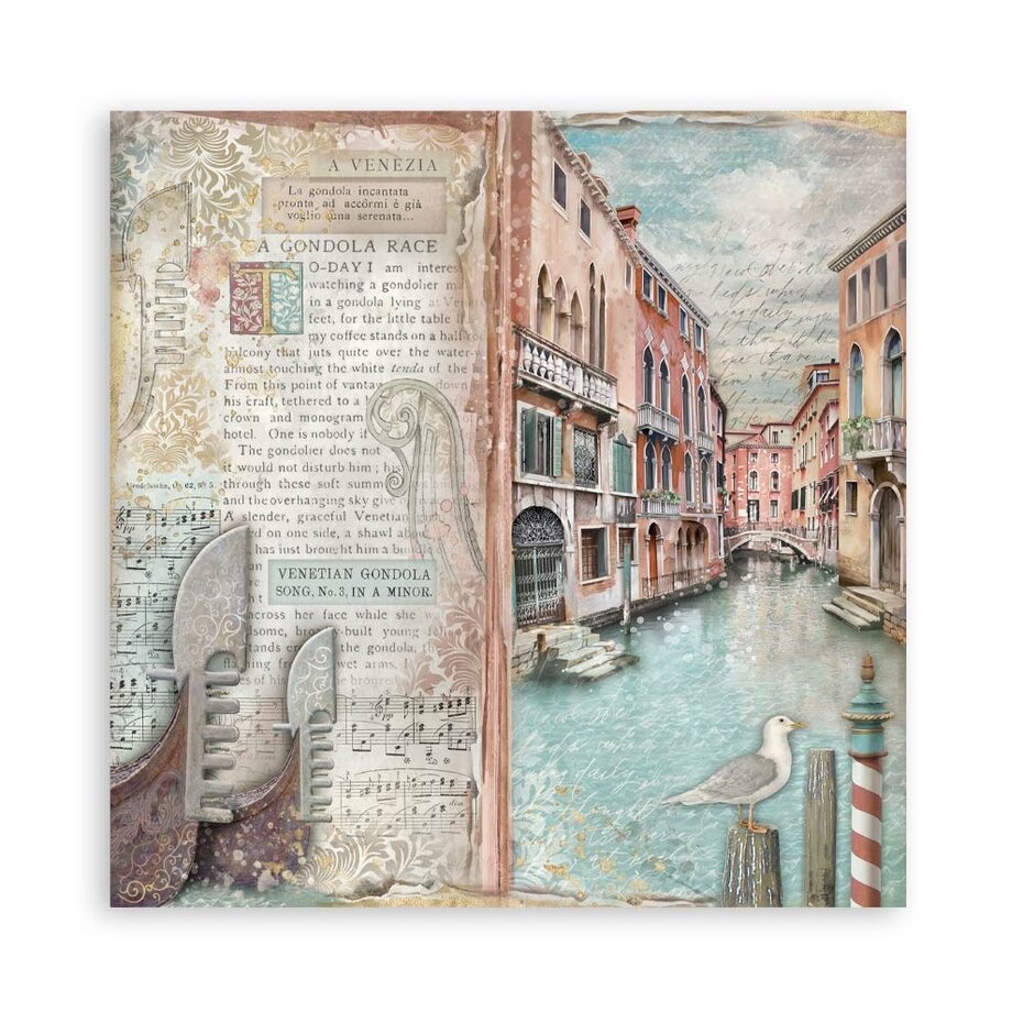 Stamperia Venice City of Art 8x8 Inch Paper Pack Maxi (Single Face) (SBBSXB14)