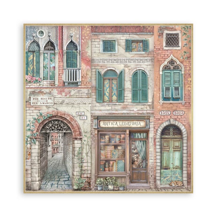 Stamperia Venice City of Art 8x8 Inch Paper Pack Maxi (Single Face) (SBBSXB14)