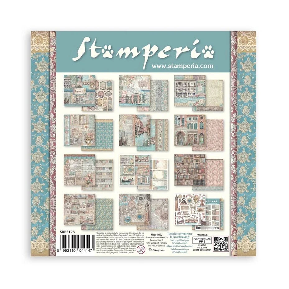 Stamperia Venice City of Art 8x8 Inch Paper Pack (SBBS128)
