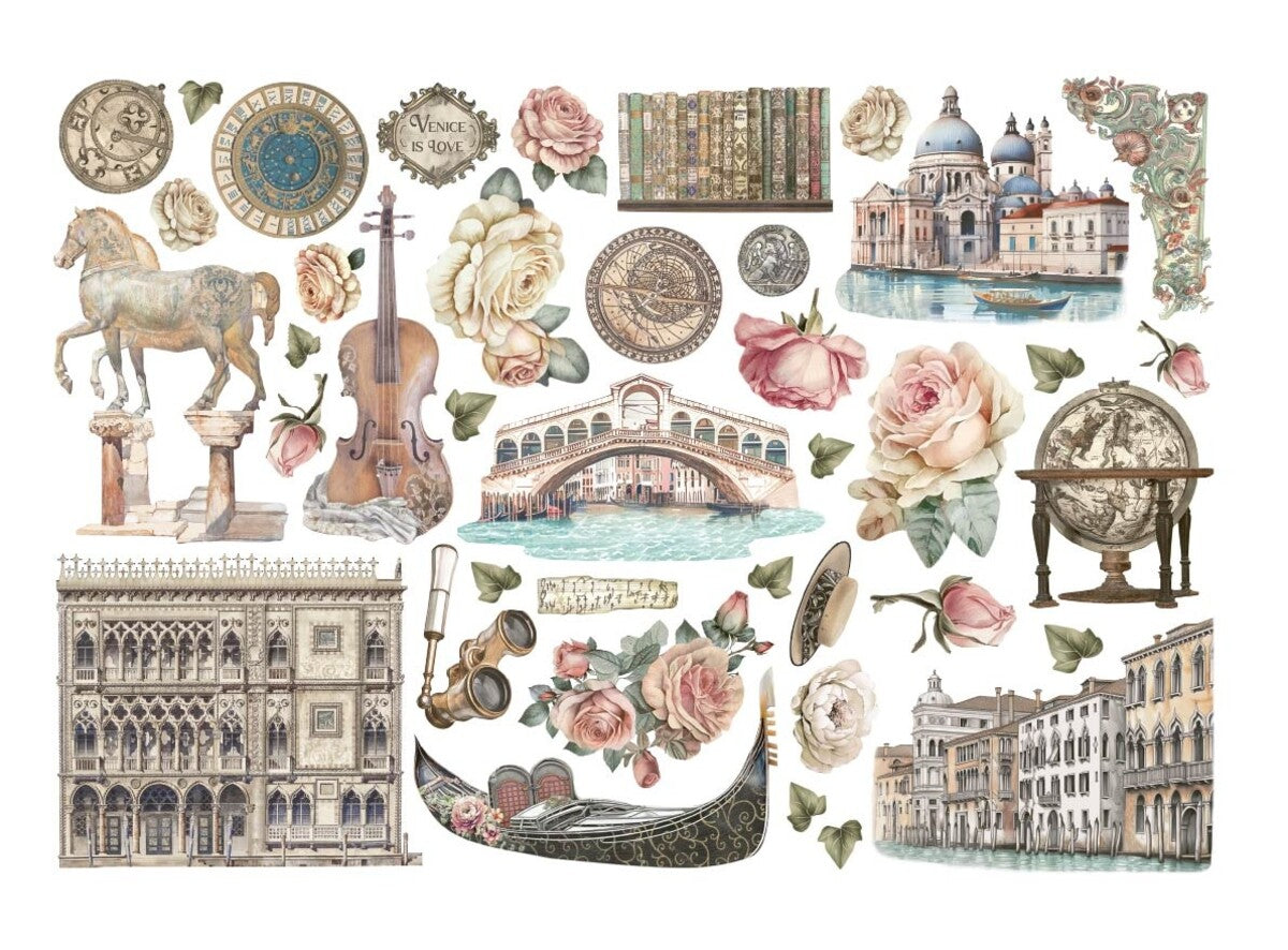 Stamperia Venice City of Art Ephemera (40pcs) (DFLCT65)