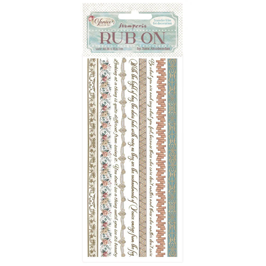 Stamperia Venice City of Art Rub-On 4x8,5 Inch Stripes (DFLRB171)