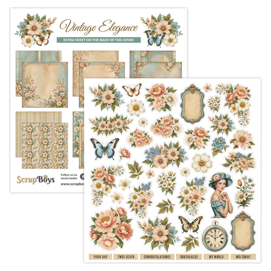 ScrapBoys Vintage Elegance 12x12 Inch Paper Pad (SB-VIEL-08)