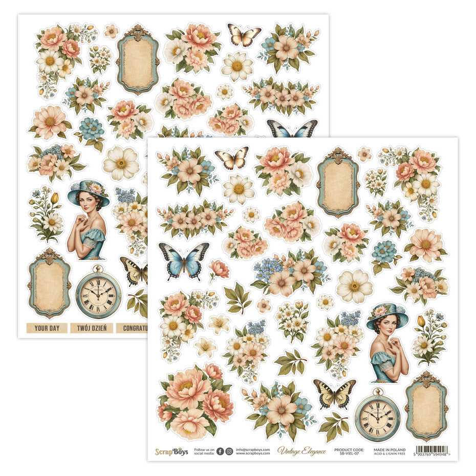 ScrapBoys Vintage Elegance 12x12 Inch Paper Pad (SB-VIEL-08)