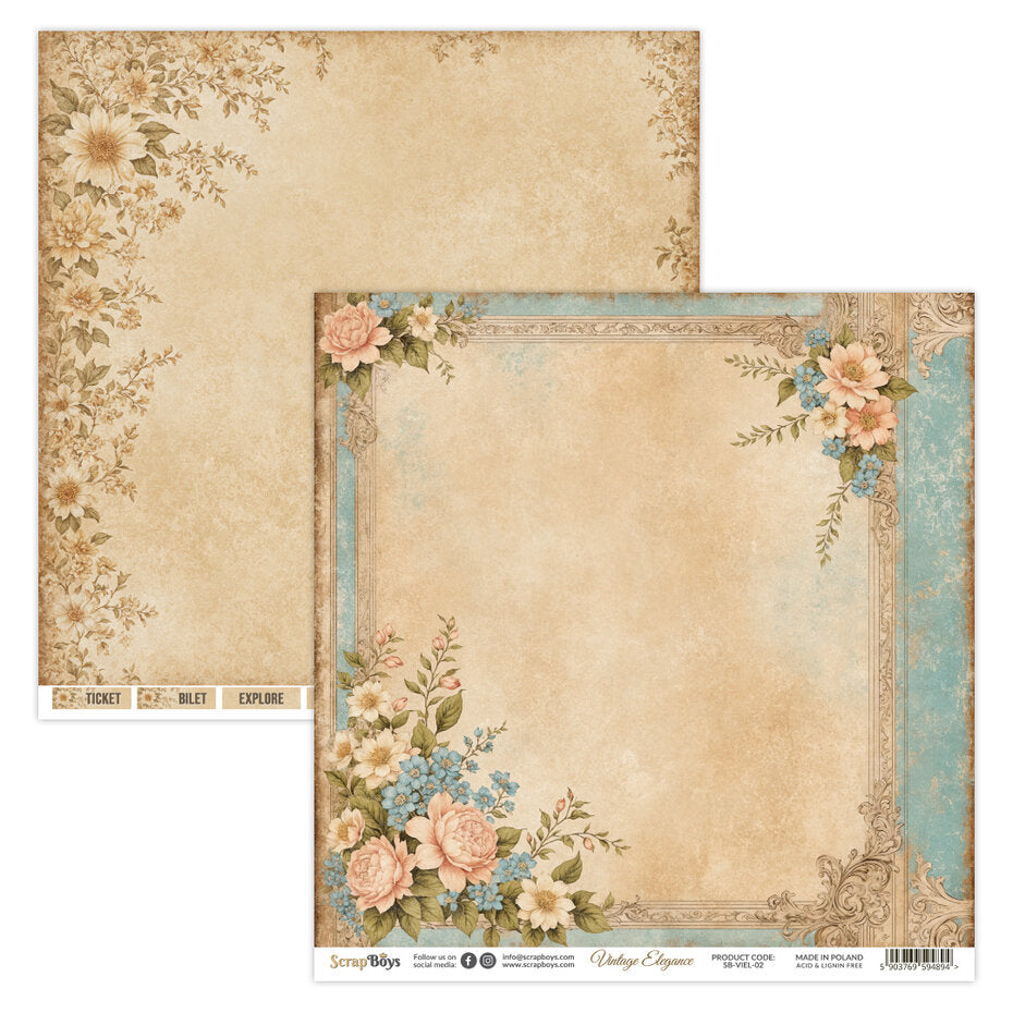 ScrapBoys Vintage Elegance 6x6 Inch Paper Pad (SB-VIEL-09)