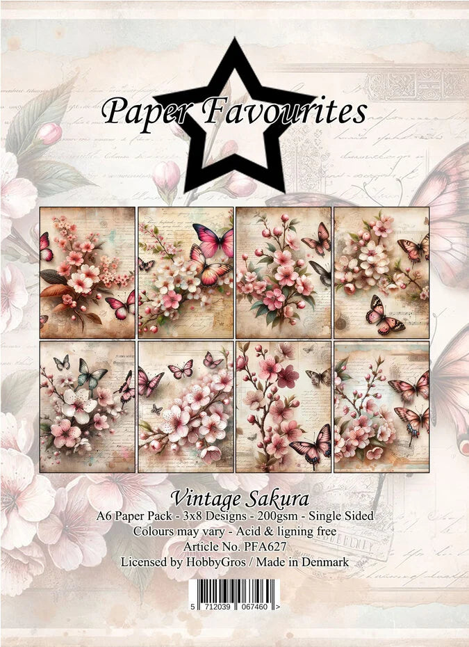 Paper Favourites Vintage Sakura A6 Paper Pack (PFA627)
