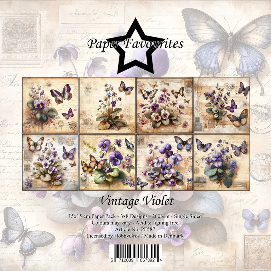 Paper Favourites Vintage Violet 6x6 Inch Paper Pack (PF587)