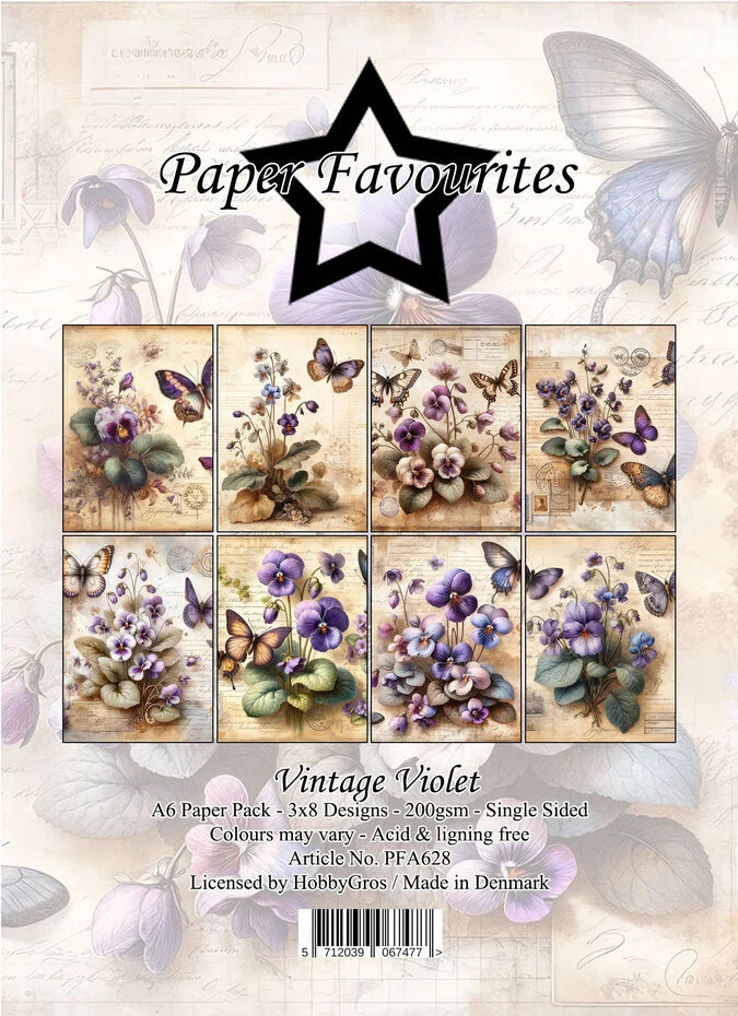 Paper Favourites Vintage Violet A6 Paper Pack (PFA628)