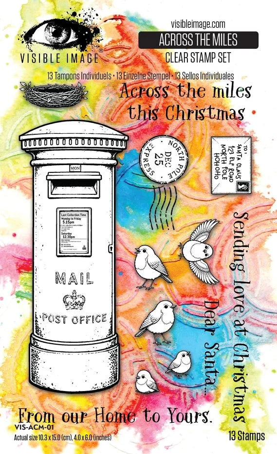 Visible Image Christmas Wrapped Up 4x6 Inch Stamp Set Across The Miles by Mark Alexander - VIS-ACM-01