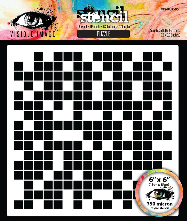 Visible Image Grunge Florals 6x6 Inch Stencil Puzzle (VIS-PUZ-03)