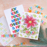 Waffle Flower Crafts Overlapping Christmas Words Stencil Trio