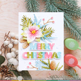 Waffle Flower Crafts Overlapping Christmas Words Matching Die