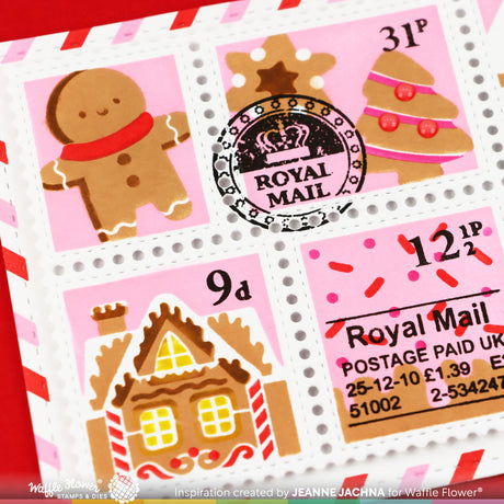 Waffle Flower Crafts Postage Collage Gingerbread Stencil