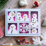 Waffle Flower Crafts Postage Collage Snowman Stencil